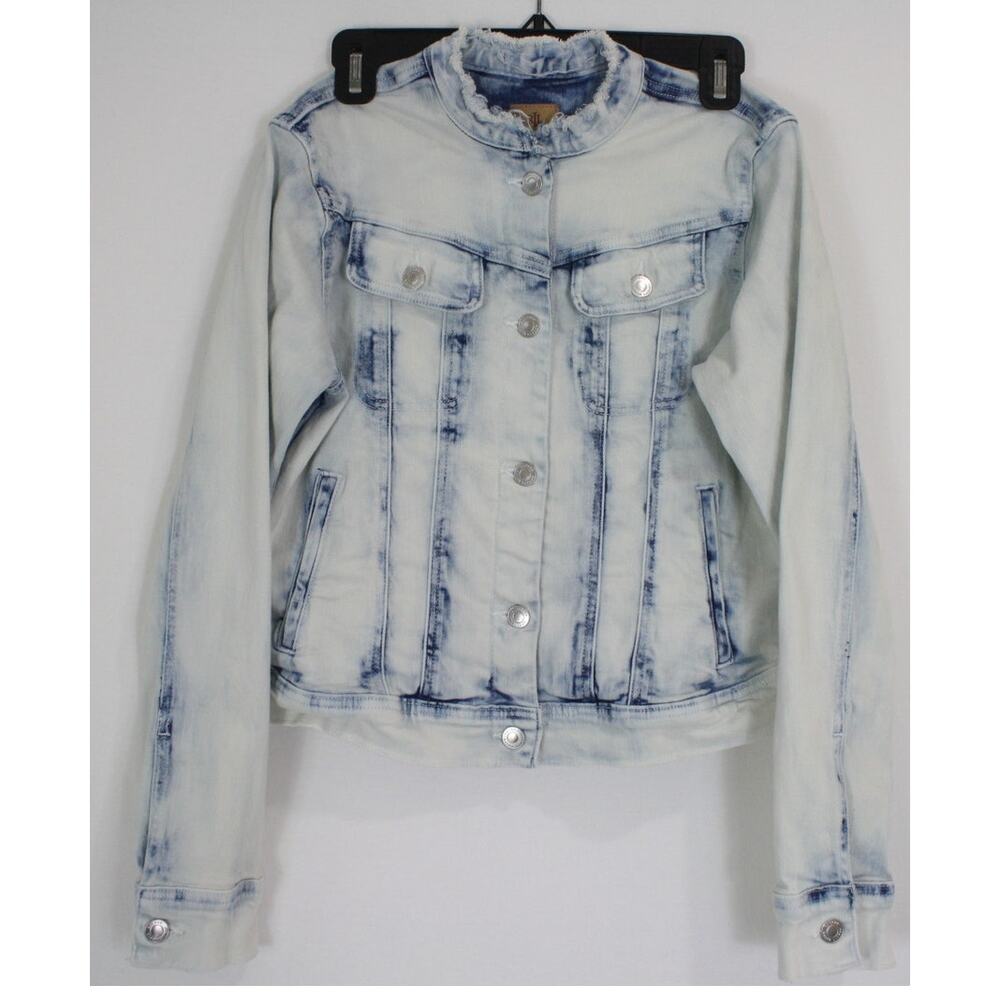 Vintage Y2K Ralph Lauren Denim Jacket Womens 6 Light Wash No Collar 90s